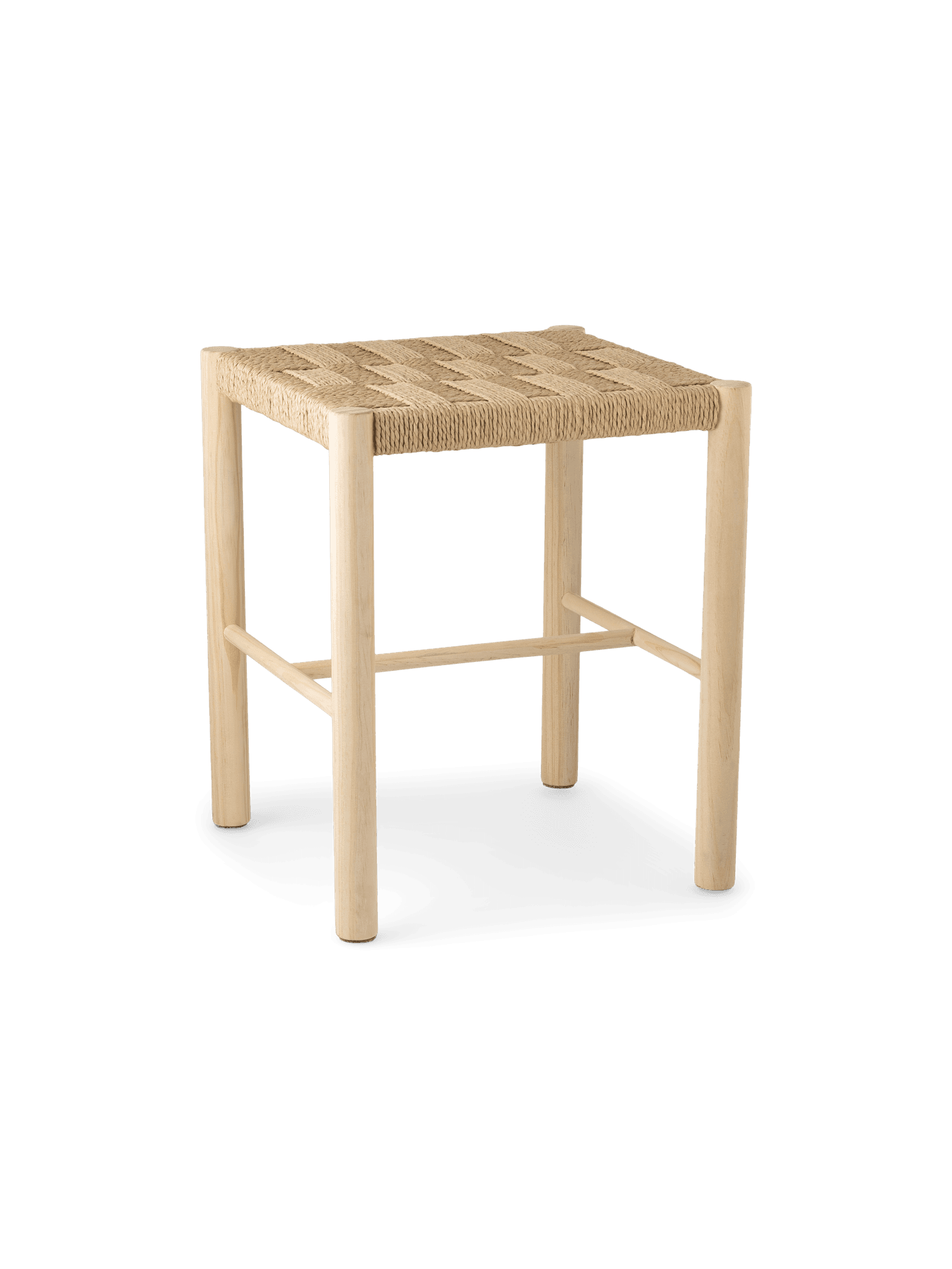 Skammel med flettet sæde